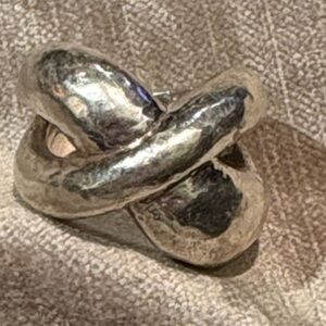 Ippolita 925 Sterling Silver Glamazon Hammered Twisted Knot Ring 7.75”